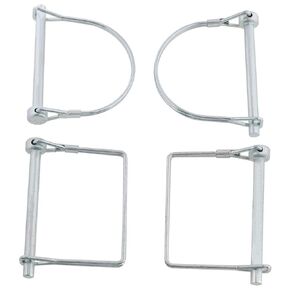 E-outstanding Snap Pin 2PCS 1/4 Inch Diameter Heavy Duty Round Wire Shaft Locking Pin and 2PCS 1/4 Inch Diameter Heavy Duty Square Shapes Wire Shaft Lock Pin Trailer Coupler Pin