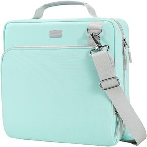 3-Inch 3-Ring Zipper Binder with Shoulder Strap, D-Ring Zip Up Binder with 700 Sheets Capacity, Zippered Binder Bag for Middle School (Mint Green)