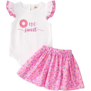CM C&M WODRO Toddler Baby Girl Summer Birthday Outfit Wild One/Two Wild/Wild Three Sleeveless Shirt Leopard Skirt Set