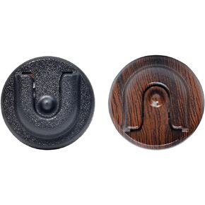Universal Mobile Ham CB Radio Microphone Hanger with Adhesive Back，Round Knob Mic Hang Up Clip for Motorola Kenwood Midland Walkie Talkie (Black and Wood Color,2pcs)