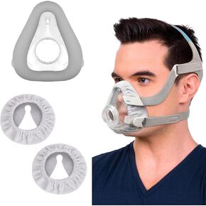 Replacement Memory Foam Cushion (S) for Airtouch F20, Comes with 2 Packs Mask Liners - Full Face F20 Mask Small - Optimized Comfort & Secure Seal with New Version Memory Foam - Small