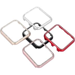 Reloj Inteligente Bumper Frame with Protective Smartwatch Diamonds for Crystal Bling Case Face Series Plate Mm //Silver Cover