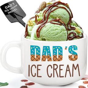 Dad Birthday Gifts, Dad Gifts from Daughter Son, Fathers Day Gift for Dad, Ice Cream Lovers Gifts for Dad, Christmas New Year Gifts Box for Dad, Dad's Bowl with Shovel Spoon Set Gifts