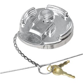 Fuel Cap, 4In Lever Style Aluminum Locking Diesel Fuel Cap, Fits Compatible with 1972-2017 Peterbilt Semi Trucks | Replaces# 11-04859-200 600212 Lock Gas Cap