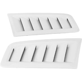 Carbon Fiber Hood, Bonnet Vent Hood Intake Scoop Turbo Hood Vent Cover Front Vent Exterior Car Universal Decorative for Rs Mk2 Style Bonnet Vent Rs Style Car(1 Set of 2 Bright White)