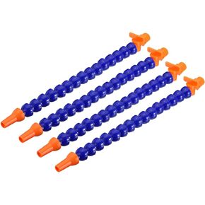 uxcell 3/8" Thread Flexible Water Oil Coolant Pipe Hose, 30mm Plastic Adjustable Round Nozzle Cooling Pipe Hose with Switch for Lathe CNC Water Cooling System,4 Pcs