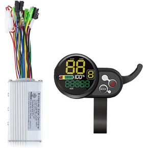 Brushless Motor Controller with Waterproof LCD Display Panel, 36V/48V 350W Electric Scooter Controller Kit for Electric Bicycle Scooter