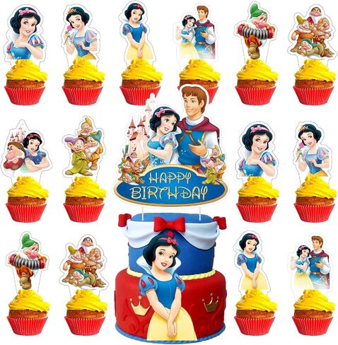 25Pcs Princess and the Frog Cake Decorations with 24pcs Cupcake Toppers, 1pcs Cake Topper for Princess Tiana Birthday Party Supplies in Saudi Arabia