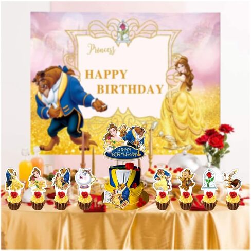 25Pcs Princess and the Frog Cake Decorations with 24pcs Cupcake Toppers, 1pcs Cake Topper for Princess Tiana Birthday Party Supplies in Saudi Arabia