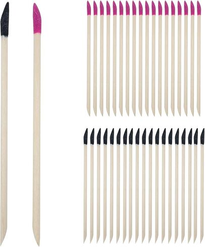 40PCS Double Inclined Sand 137mm Sanding Sticks for Fine Detail Sanding of Branches for Plastic Model Wood Products (Black Sand + Rose Sand) in Saudi Arabia