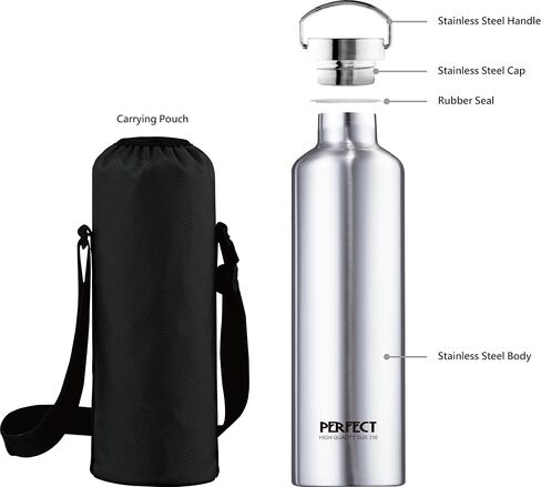 Sliver 68 oz 316 Stainless Steel Vacuum Insulated Water Bottle, Keep Cold and Hot, Leak Proof, Wide Mouth And Easy to Carry on in Saudi Arabia