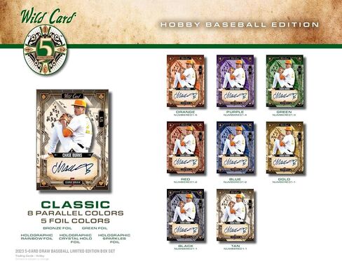 Wild Card 2022 صندوق هواية البيسبول المكون من خمس بطاقات 5 توقيعات لكل صندوق بما في ذلك 1/1، وحدة واحدة in Kuwait