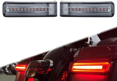 Motorcycle LED Saddlebag Light Tail Running Brake Turn Signal Lamp Fit for Harley Touring Street Electra Glide Road Glide King Ultra Limited CVO 2014-2023 (Black Housing Smoke Lens) in Saudi Arabia