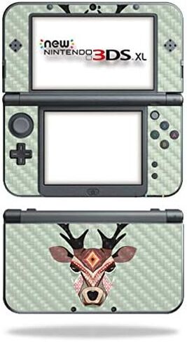 MightySkins Carbon Fiber Skin for Nintendo New 3DS XL (2015) - Gator Skin | Protective, Durable Textured Carbon Fiber Finish | Easy to Apply, Remove, and Change Styles | Made in The USA in Saudi Arabia
