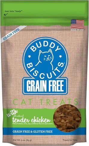 Buddy Biscuits 3 oz Pouch of Grain Free Soft & Chewy Cat Treats Made with Natural Savory Turkey and Cheddar in Saudi Arabia