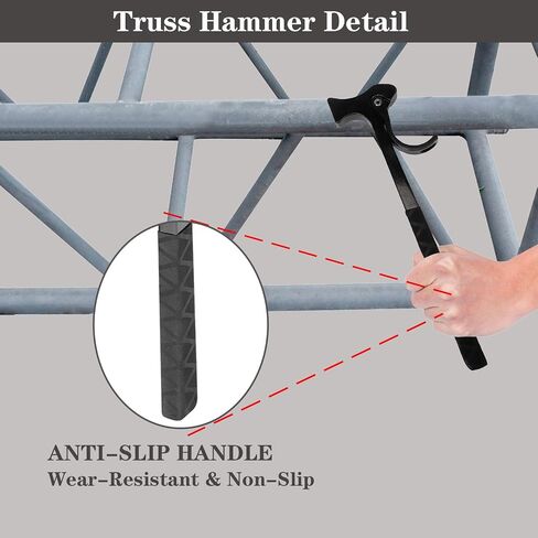 Nisorpa Hammer of Truss Stage Black Stage Spigot Lighing Truss Hammer، مزيل دبوس تروس معدني من الألومنيوم 2 في 1 أدوات تركيب وإزالة تروس لـ 2 بوصة تروس إضاءة تروس حنفية in Saudi Arabia