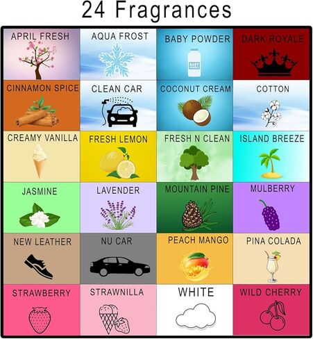 Wonder Wafers Car Air Freshener Wafers Variety Pack of 12 - Individually Wrapped Car Air Fresheners - 12 Scents Car Fresheners (12 Pack 12 Other Scents) in Kuwait