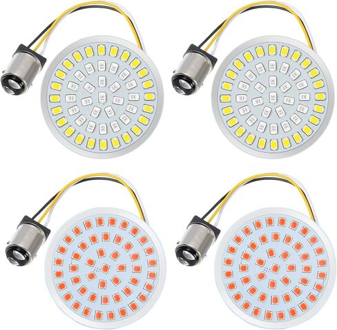 Benlari 2'' LED Turn Signals Compatible for Harley, 1157 Front Turn Signal + 1157 Rear Turn Light, 48 LEDs Turn Signals with Smoked Lens Cover Fit for Harley Davidson Touring Dyna Softail Sportster in Saudi Arabia
