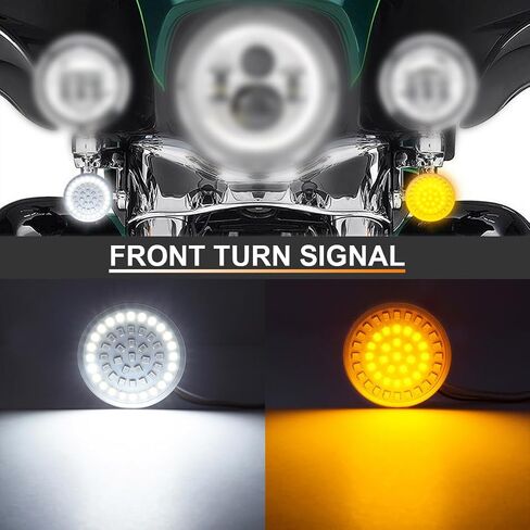 Benlari 2'' LED Turn Signals Compatible for Harley, 1157 Front Turn Signal + 1157 Rear Turn Light, 48 LEDs Turn Signals with Smoked Lens Cover Fit for Harley Davidson Touring Dyna Softail Sportster in Saudi Arabia