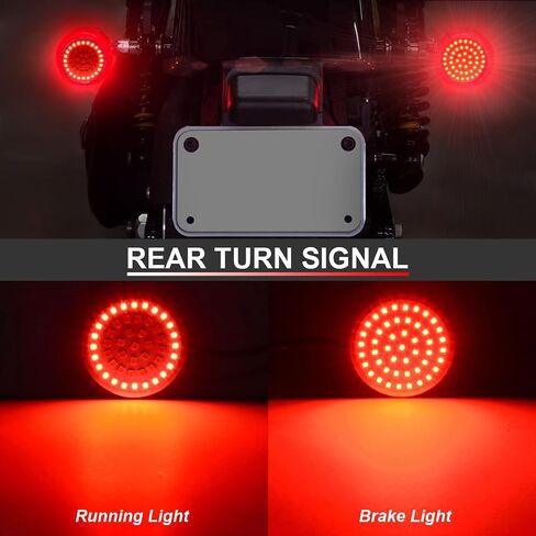 Benlari 2'' LED Turn Signals Compatible for Harley, 1157 Front Turn Signal + 1157 Rear Turn Light, 48 LEDs Turn Signals with Smoked Lens Cover Fit for Harley Davidson Touring Dyna Softail Sportster in Saudi Arabia