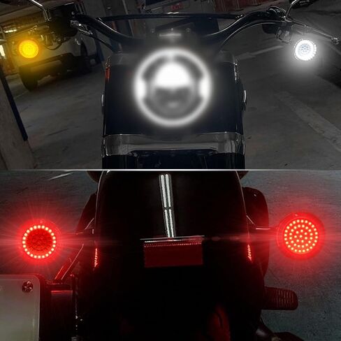 Benlari 2'' LED Turn Signals Compatible for Harley, 1157 Front Turn Signal + 1157 Rear Turn Light, 48 LEDs Turn Signals with Smoked Lens Cover Fit for Harley Davidson Touring Dyna Softail Sportster in Saudi Arabia