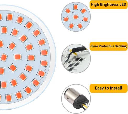Benlari 2'' LED Turn Signals Compatible for Harley, 1157 Front Turn Signal + 1157 Rear Turn Light, 48 LEDs Turn Signals with Smoked Lens Cover Fit for Harley Davidson Touring Dyna Softail Sportster in Saudi Arabia