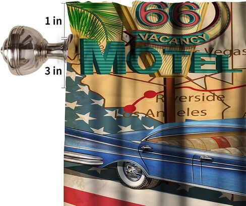 Retro Kitchen Curtain Valance, Car Repair Shop Logos Monochrome Car Silhouettes Best Garage in Town, for Bedroom Living Room Cafe Bathroom 1 Panels W54xL18in in Saudi Arabia