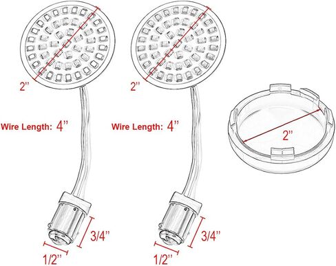 Benlari 2'' LED Turn Signals Compatible for Harley, 1157 Front Turn Signal + 1157 Rear Turn Light, 48 LEDs Turn Signals with Smoked Lens Cover Fit for Harley Davidson Touring Dyna Softail Sportster in Saudi Arabia