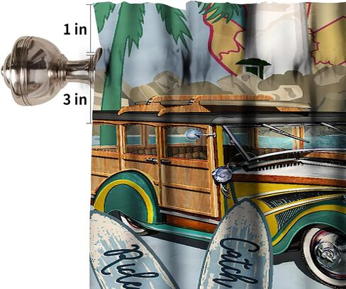 Retro Kitchen Curtain Valance, Car Repair Shop Logos Monochrome Car Silhouettes Best Garage in Town, for Bedroom Living Room Cafe Bathroom 1 Panels W54xL18in in Saudi Arabia
