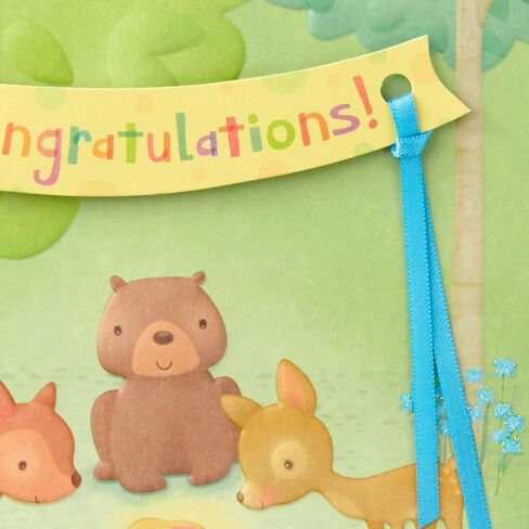 Hallmark Baby Shower Card for New Parents (Animals in the Woods) Welcome New Baby, Congratulations, Gender Reveal in Kuwait