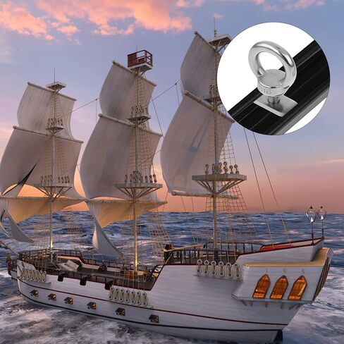 4 Packs Kayak Track Mount Accessories, Stainless Steel Kayak Track Mount Tie Down Eyelet Kayak Rail Mount Accessories M6 Bolt Hold Bungee Cord or Ropes for Kayak Canoe Boat Bungee Cord or Ropes in Saudi Arabia