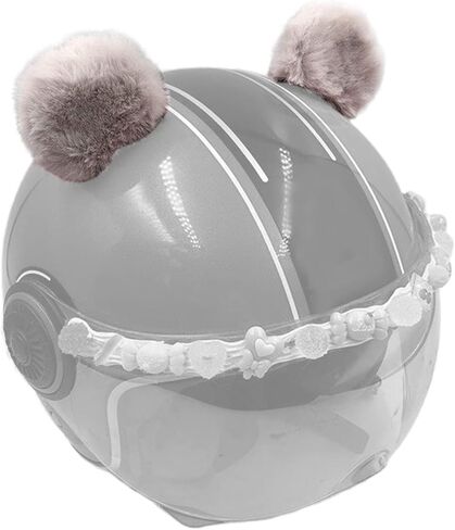 Kawaii Round Bear Ears for Helmet Plush Ears Adhesive Velcro Ski Helmet Accessory for Children Balance Bike Helmet Decor in Saudi Arabia
