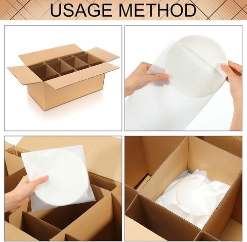 2 Sets Heavy Duty Kitchen Moving Box Kit 2 Pcs Boxes for Moving Dishes and Glassware 12 x 24.1 x 11 Inch Includes 12.2 x 7.1 Inch Box Dividers, 24 Sheets Foam Pouches in Saudi Arabia