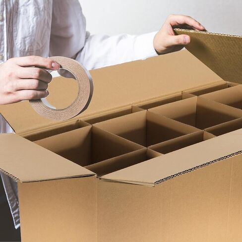 2 Sets Heavy Duty Kitchen Moving Box Kit 2 Pcs Boxes for Moving Dishes and Glassware 12 x 24.1 x 11 Inch Includes 12.2 x 7.1 Inch Box Dividers, 24 Sheets Foam Pouches in Saudi Arabia