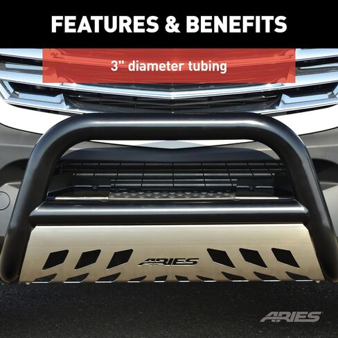ARIES B35-9001 3-Inch Black Steel Bull Bar, No-Drill, Select Nissan Armada, Titan in Saudi Arabia