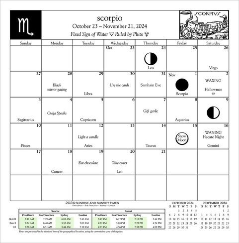 The Witches' Almanac 2024 Calendar in Saudi Arabia