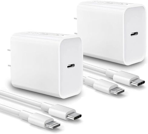 iPhone Fast Charger, 2-Pack 20W USB C Wall Charger PD Type C Power Wall Charger with MFi Certified 6FT Charger Cable for iPhone 14 13 12 Pro Max Mini 11 Xs XR X 8 and More in Saudi Arabia