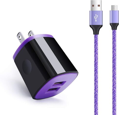 Charger Plug Micro USB Cable Compatible for Samsung Galaxy S7 S6 J7 J7V J3 J3V J8 J5 A6 A10 Note 5 4,LG K50 K40 K30 K20 V10,Moto E6 E5 G4 G5,Tablet,Wall Charging Block Fast Charging Android Phone Cord in Saudi Arabia
