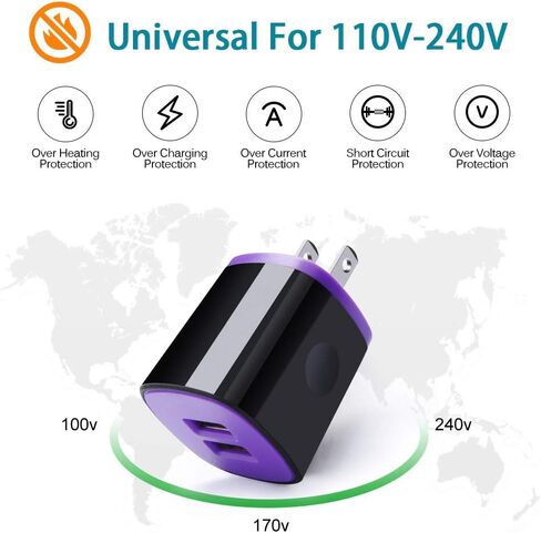 Charger Plug Micro USB Cable Compatible for Samsung Galaxy S7 S6 J7 J7V J3 J3V J8 J5 A6 A10 Note 5 4,LG K50 K40 K30 K20 V10,Moto E6 E5 G4 G5,Tablet,Wall Charging Block Fast Charging Android Phone Cord in Saudi Arabia