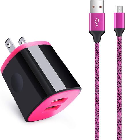 Charger Plug Micro USB Cable Compatible for Samsung Galaxy S7 S6 J7 J7V J3 J3V J8 J5 A6 A10 Note 5 4,LG K50 K40 K30 K20 V10,Moto E6 E5 G4 G5,Tablet,Wall Charging Block Fast Charging Android Phone Cord in Saudi Arabia