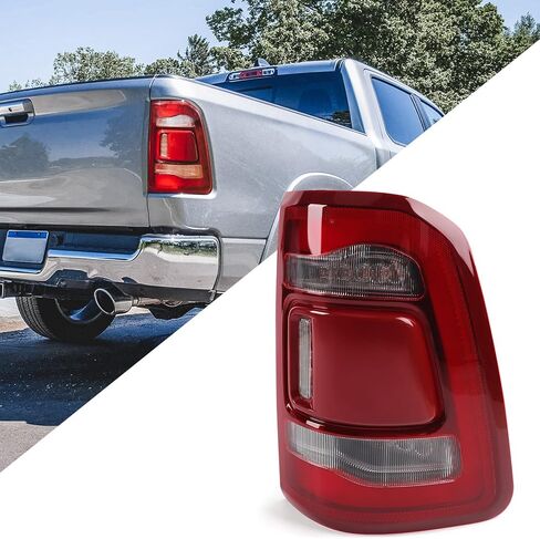 For Dodge Ram 1500 Tail Light Assembly 2019-2022 LED Type & Red Lens Chrome Interior Left Driver Side Rear Light 55112991AC 55112991AD CH2800217 in Kuwait