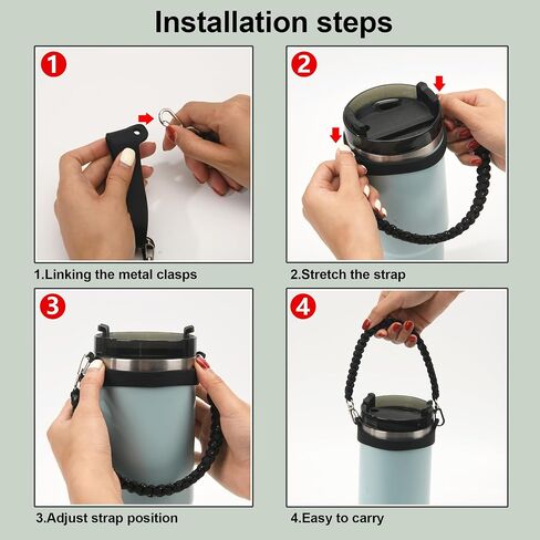 Wongeto Paracord Water Bottle Sling/Carrier fot Stanley holder, Paracord Water Bottle Strap for Stanley Cup Accessories in Saudi Arabia