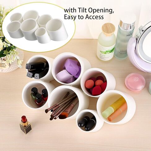 BTSKY Tilting Cylinder Creative Pen Holder Pen Container, Brush Pot, Combination Desktop Storage Organizer Desk Decoration, Creative Cylinder Hanging Planter Holder Multifunctional Wall-Mounted Hanging Shelves (Blue) in Kuwait