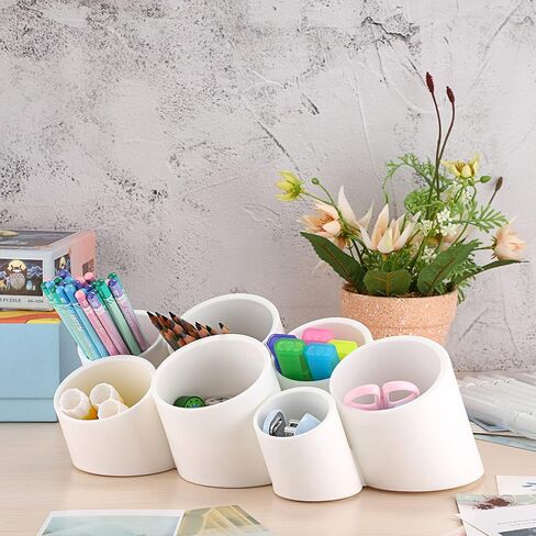 BTSKY Tilting Cylinder Creative Pen Holder Pen Container, Brush Pot, Combination Desktop Storage Organizer Desk Decoration, Creative Cylinder Hanging Planter Holder Multifunctional Wall-Mounted Hanging Shelves (Blue) in Kuwait