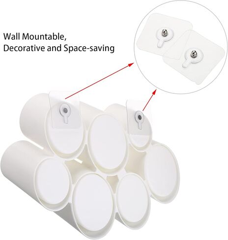 BTSKY Tilting Cylinder Creative Pen Holder Pen Container, Brush Pot, Combination Desktop Storage Organizer Desk Decoration, Creative Cylinder Hanging Planter Holder Multifunctional Wall-Mounted Hanging Shelves (Blue) in Kuwait