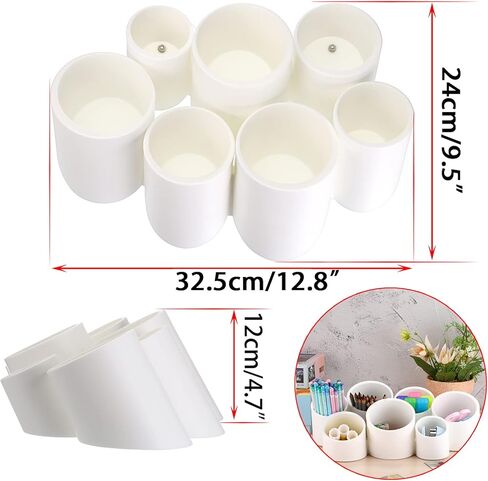 BTSKY Tilting Cylinder Creative Pen Holder Pen Container, Brush Pot, Combination Desktop Storage Organizer Desk Decoration, Creative Cylinder Hanging Planter Holder Multifunctional Wall-Mounted Hanging Shelves (Blue) in Kuwait