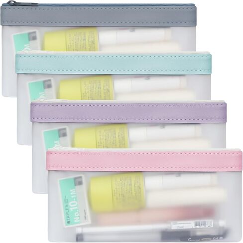 Colorlife Mesh Pen Bag, 3 Pack Zipper Mesh Pouch, Multifunctional Clear Pencil Case Organizer Stationery Storage Bag for Office Supplies Cosmetics Makeup Travel Accessories in Saudi Arabia