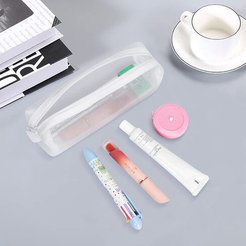 Colorlife Mesh Pen Bag, 3 Pack Zipper Mesh Pouch, Multifunctional Clear Pencil Case Organizer Stationery Storage Bag for Office Supplies Cosmetics Makeup Travel Accessories in Saudi Arabia