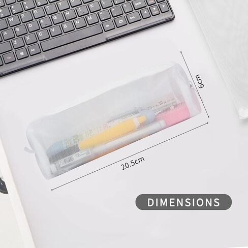 Colorlife Mesh Pen Bag, 3 Pack Zipper Mesh Pouch, Multifunctional Clear Pencil Case Organizer Stationery Storage Bag for Office Supplies Cosmetics Makeup Travel Accessories in Saudi Arabia