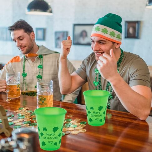 4E's Novelty 50 Pack St Patricks Day Party Cups Disposable Plastic 16 Oz Bulk Green Cups for Saint Pattys Day Party Supplies for Kids Adults Decorations in Saudi Arabia